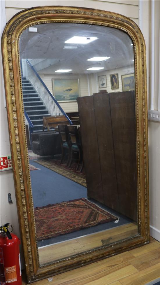 A large French antique mirror W.115cm